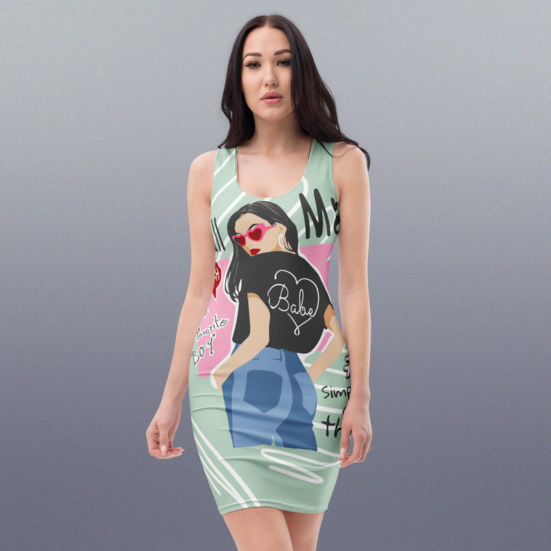 Vestido ajustado chic Call Me verde – Vestidos Vista trasera