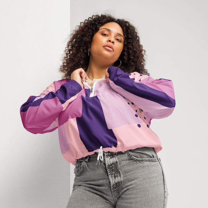 Cortavientos crop para mujer, Pink lady – chaqueta Vista frontal
