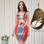 Vestido ajustado Hello rojo – Vestidos Vista trasera