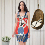 Vestido ajustado Hello azul – Vestidos Vista trasera