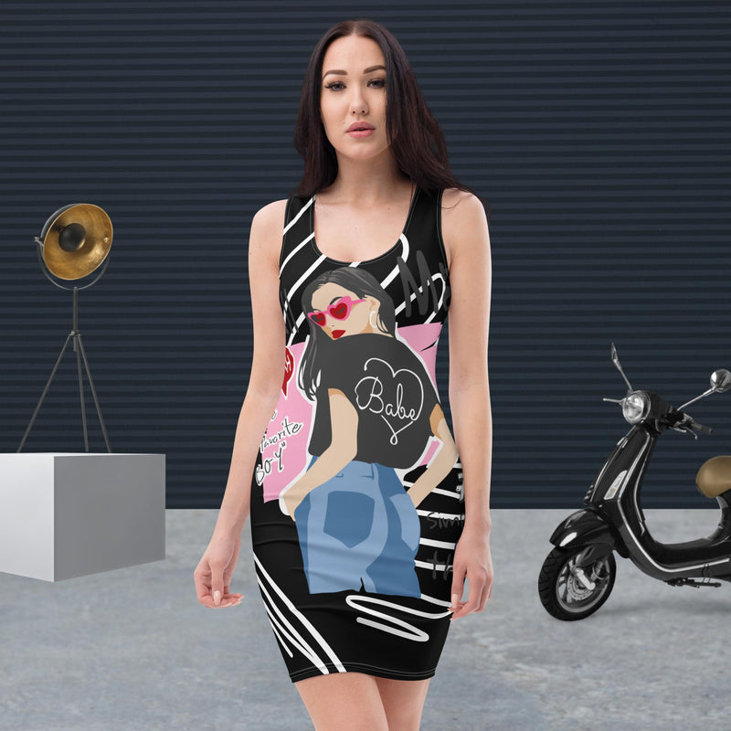 Vestido ajustado chic Call Me negro – Vestidos Vista trasera