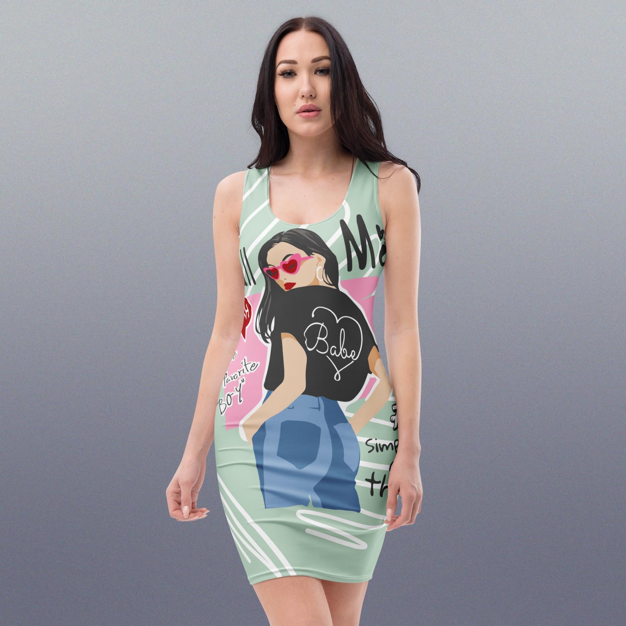 Vestido ajustado chic Call Me verde – Vestidos Vista trasera