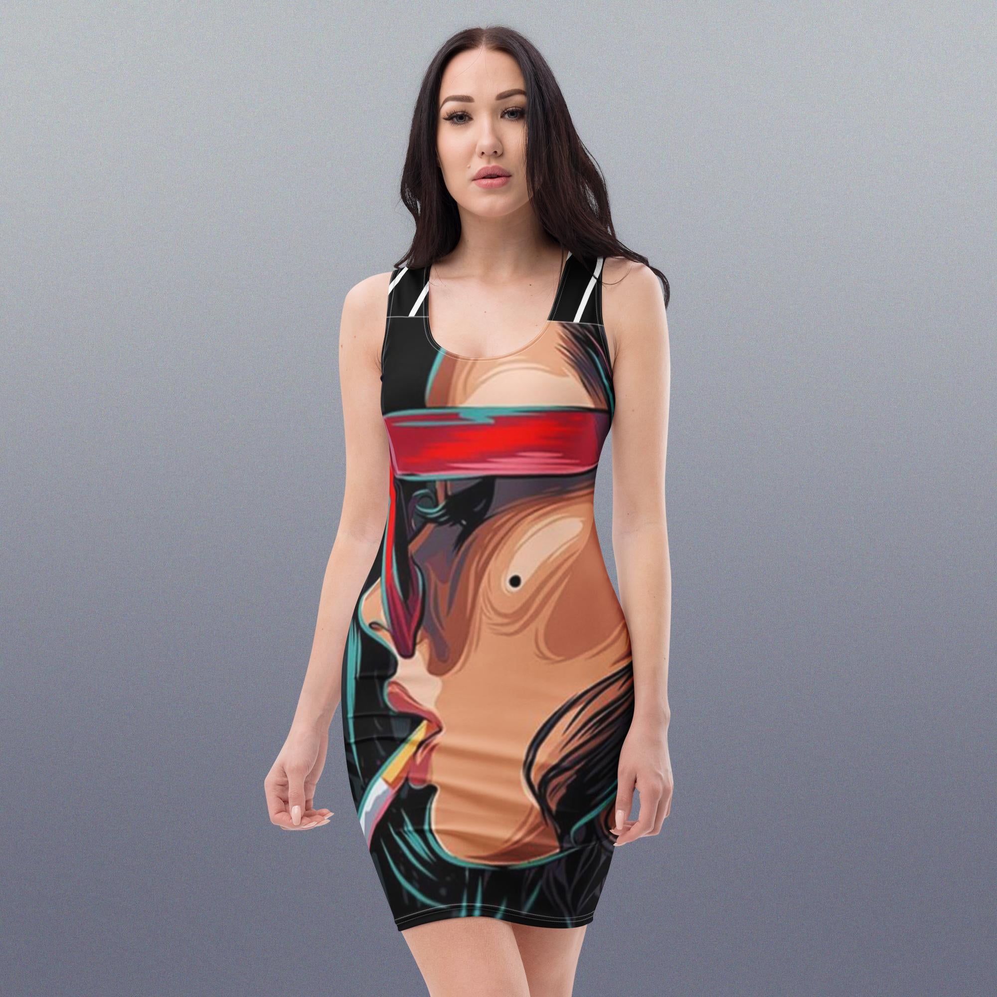 Vestido ajustado chic illusion negro – Vestidos Vista trasera