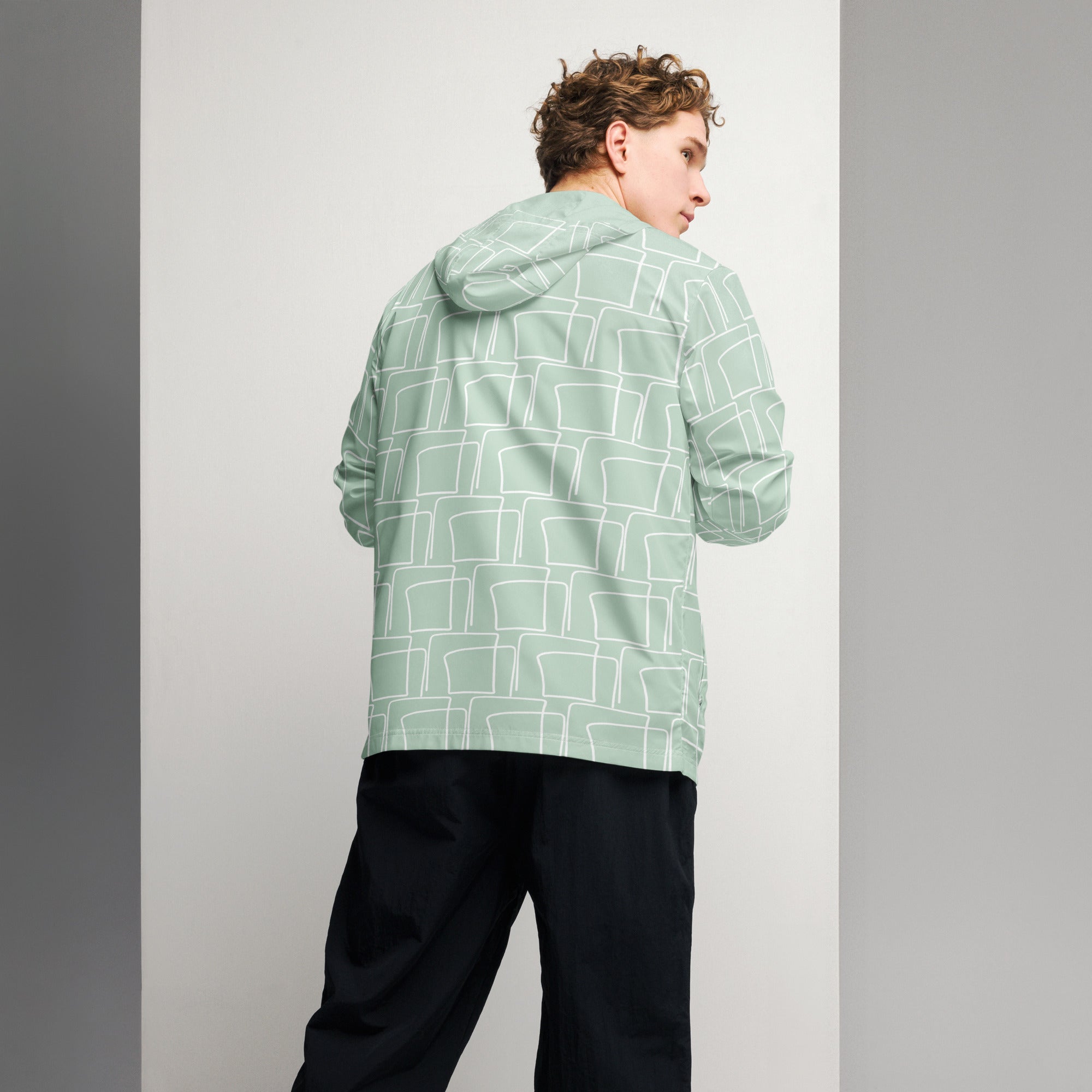Cortavientos para hombre, Green line – chaqueta Vista lateral