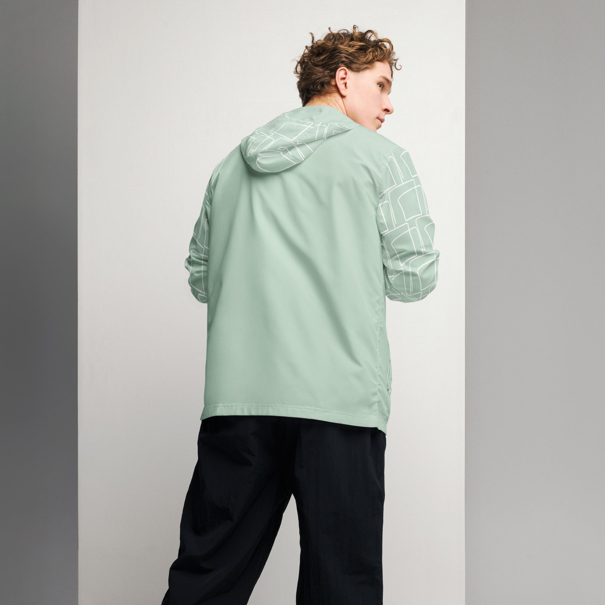 Cortavientos para hombre, Green line mod 2 – chaqueta Vista lateral