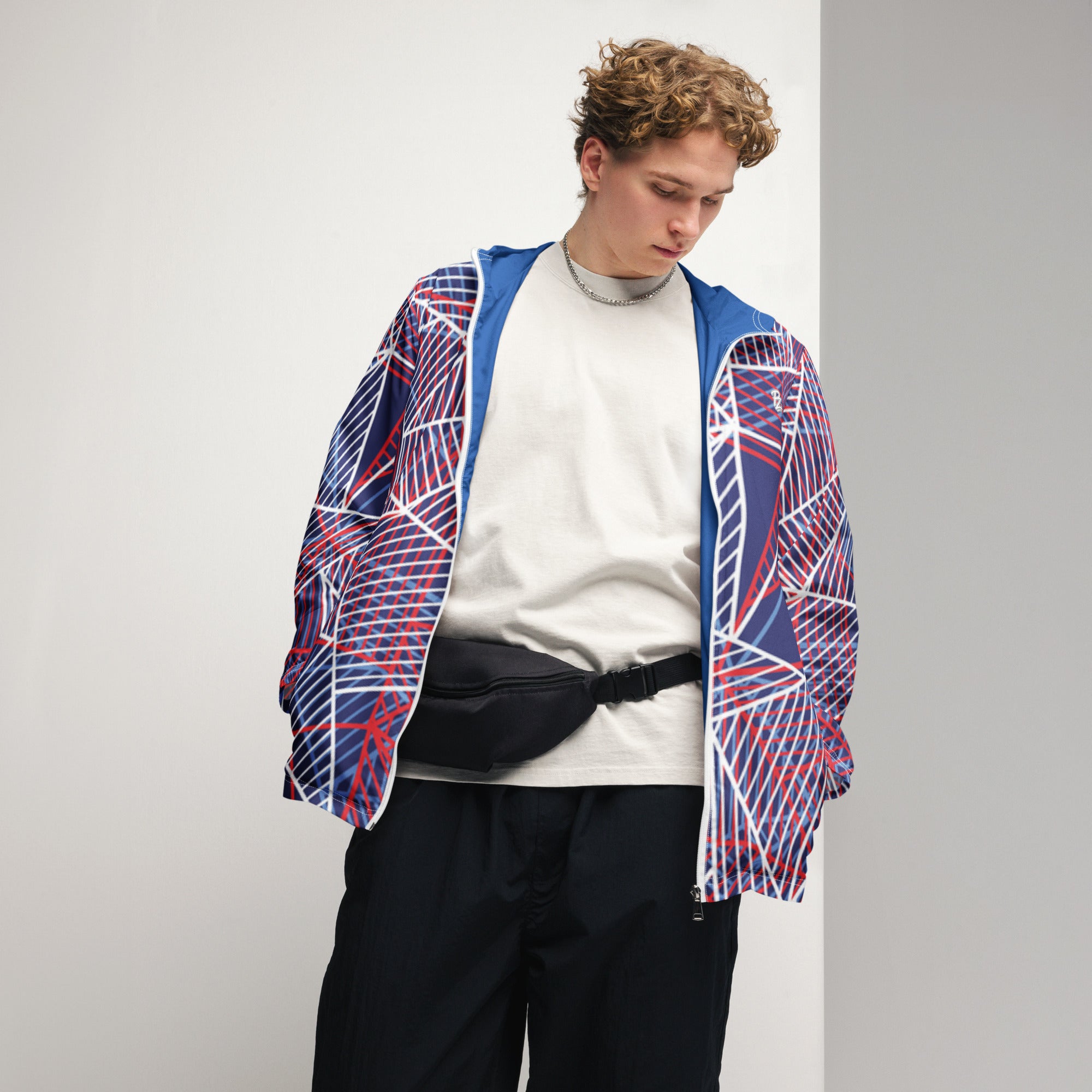 cortavientos chándal hombre, Blue line – chaqueta Vista trasera