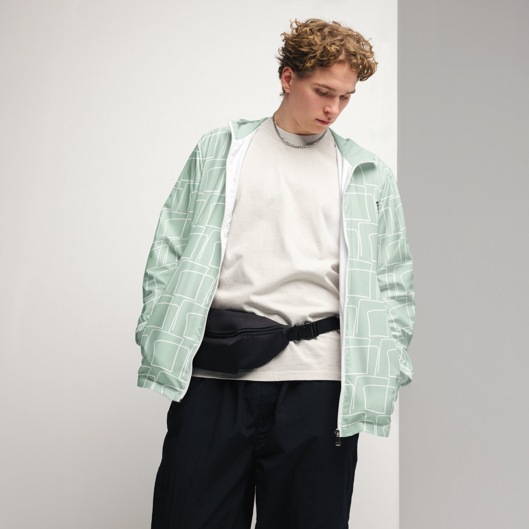 Cortavientos para hombre, Green line – chaqueta Vista trasera