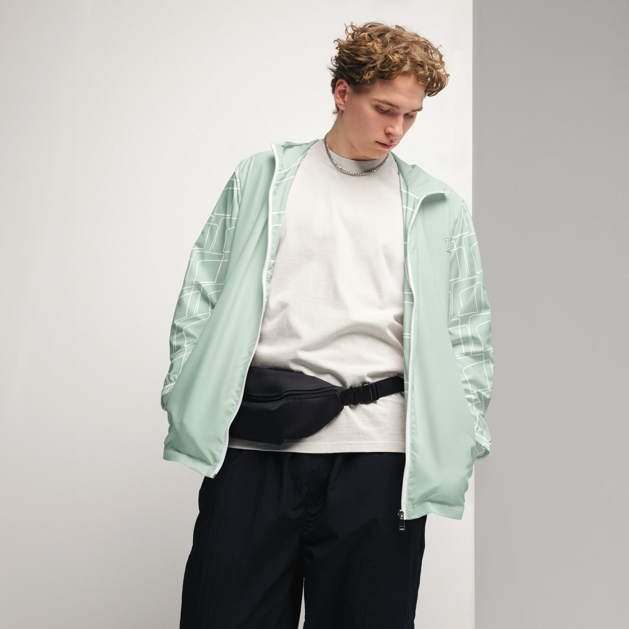Cortavientos para hombre, Green line mod 2 – chaqueta Vista trasera
