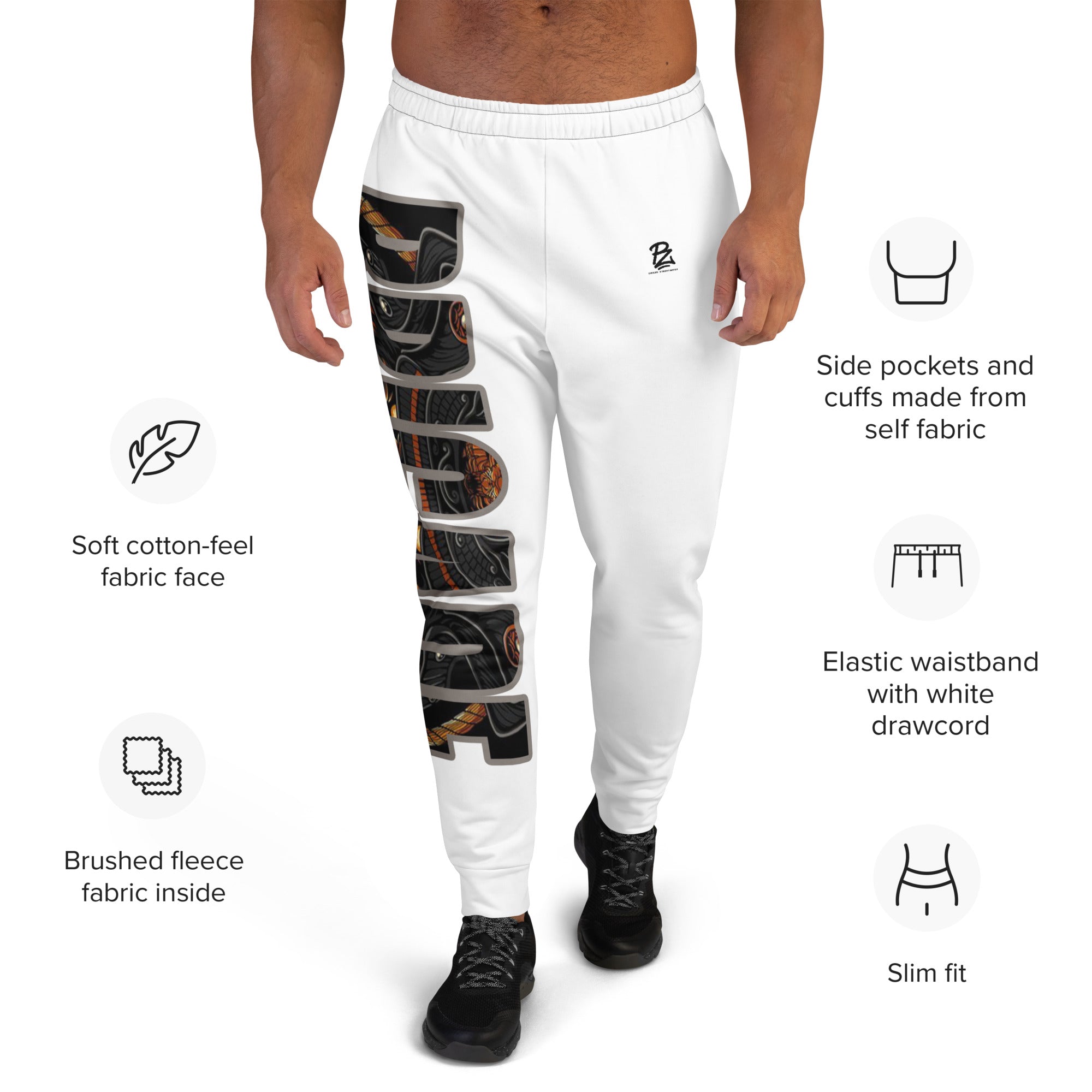 Pantalón de chándal Joggers, blanco Brigade – Pantalones de chándal Detalle