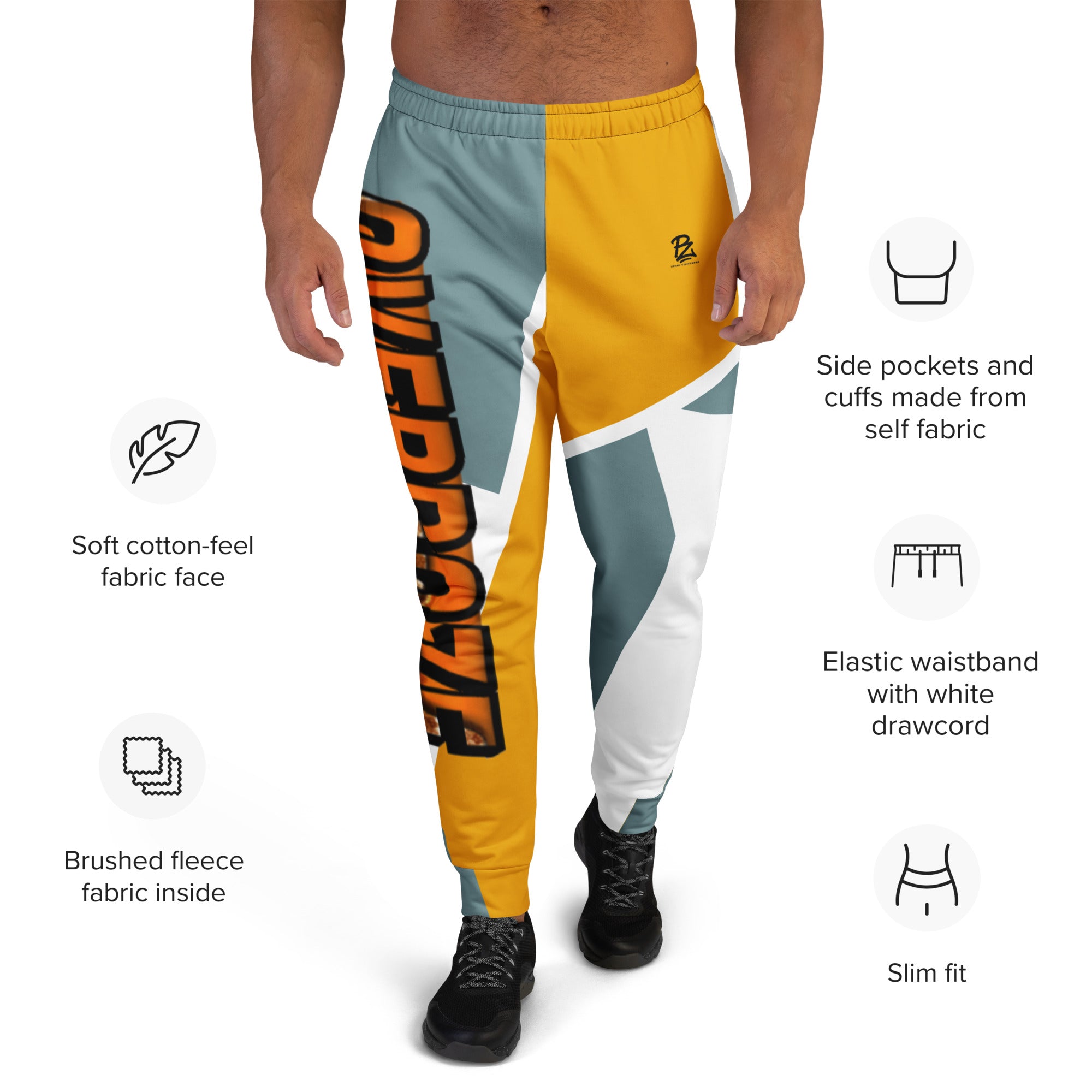 Pantalón de chándal hombre jogger, abstrac line – Pantalones de chándal Detalle