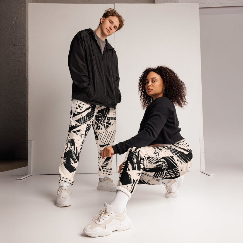 Pantalón de chándal unisex, black & white – Pantalones de chándal Vista frontal