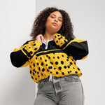 Cortavientos crop para mujer, Yellow – chaqueta Vista frontal