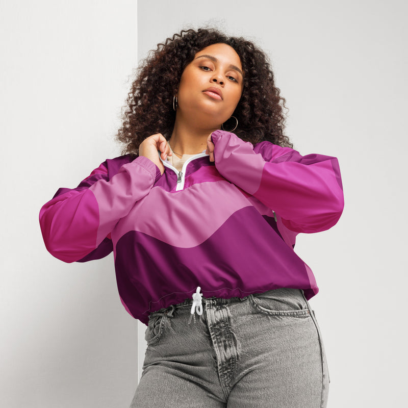 Cortavientos crop para mujer, Pink – chaqueta Vista frontal