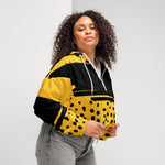Cortavientos crop para mujer, Yellow – chaqueta Vista lateral