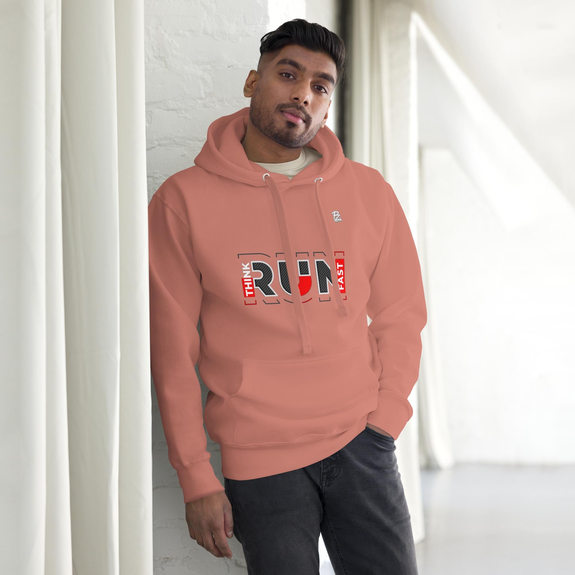 Sudadera con capucha premium unisex, Run – Sudaderas Vista lateral