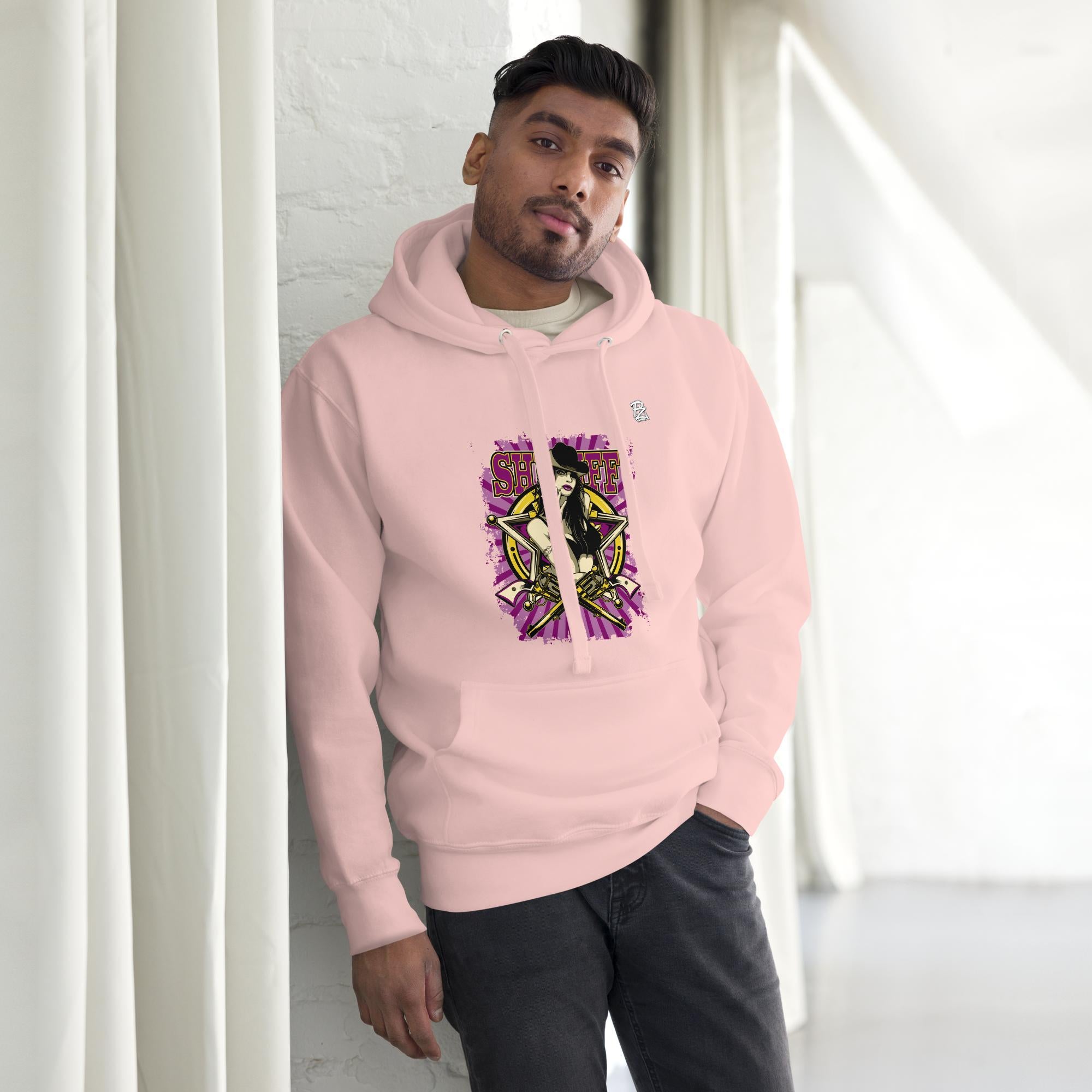 Sudadera con capucha premium unisex, Woman sheriff – Sudaderas Vista 11