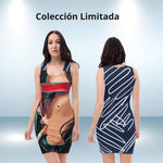Vestido ajustado chic illusion Azul marino – Vestidos Vista frontal