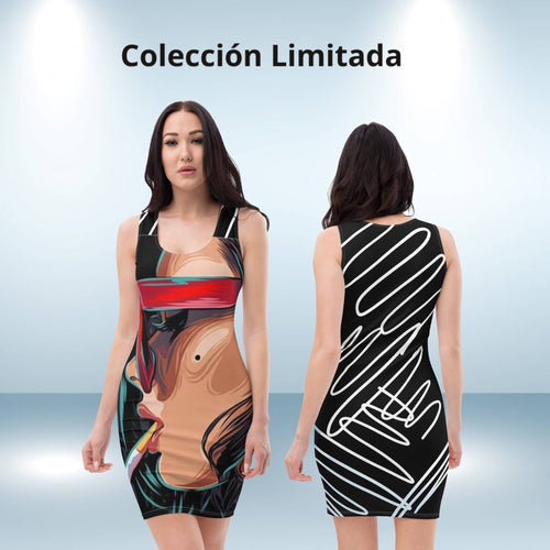 Vestido ajustado chic illusion negro – Vestidos Vista frontal