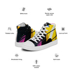 Zapatillas de lona de caña alta negra para hombre /Sweet line – Calzado Vista 5
