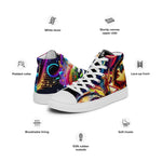 Zapatillas de lona de caña alta negra para hombre/ I love music – Calzado Vista lateral