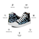 Zapatillas de lona de caña alta negra para hombre /Graffitti line – Calzado Vista lateral