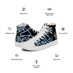 Zapatillas de lona de caña alta blanca para hombre /Graffitti line – Calzado Vista lateral