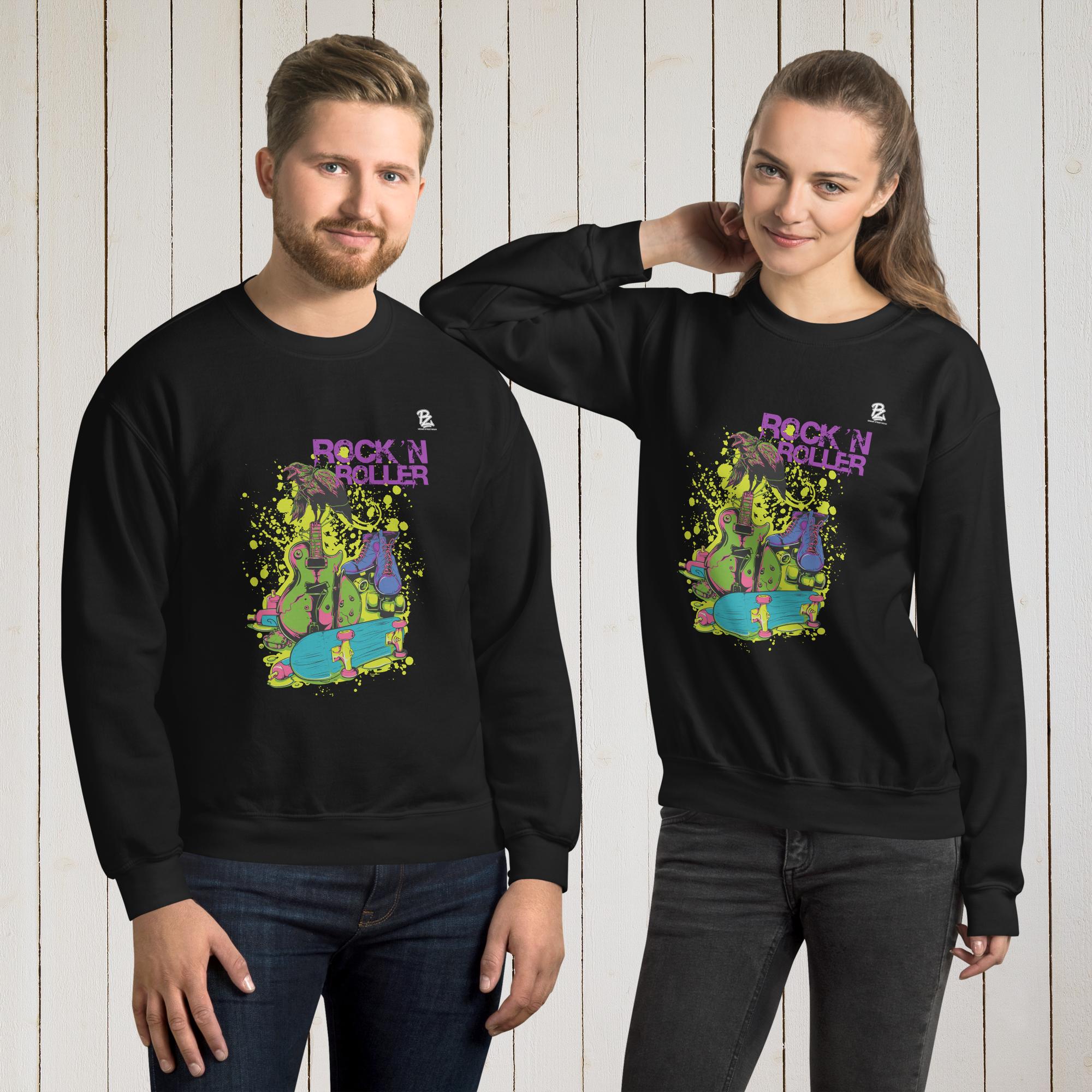 Sudadera unisex Rock and roller – Sudaderas Detalle