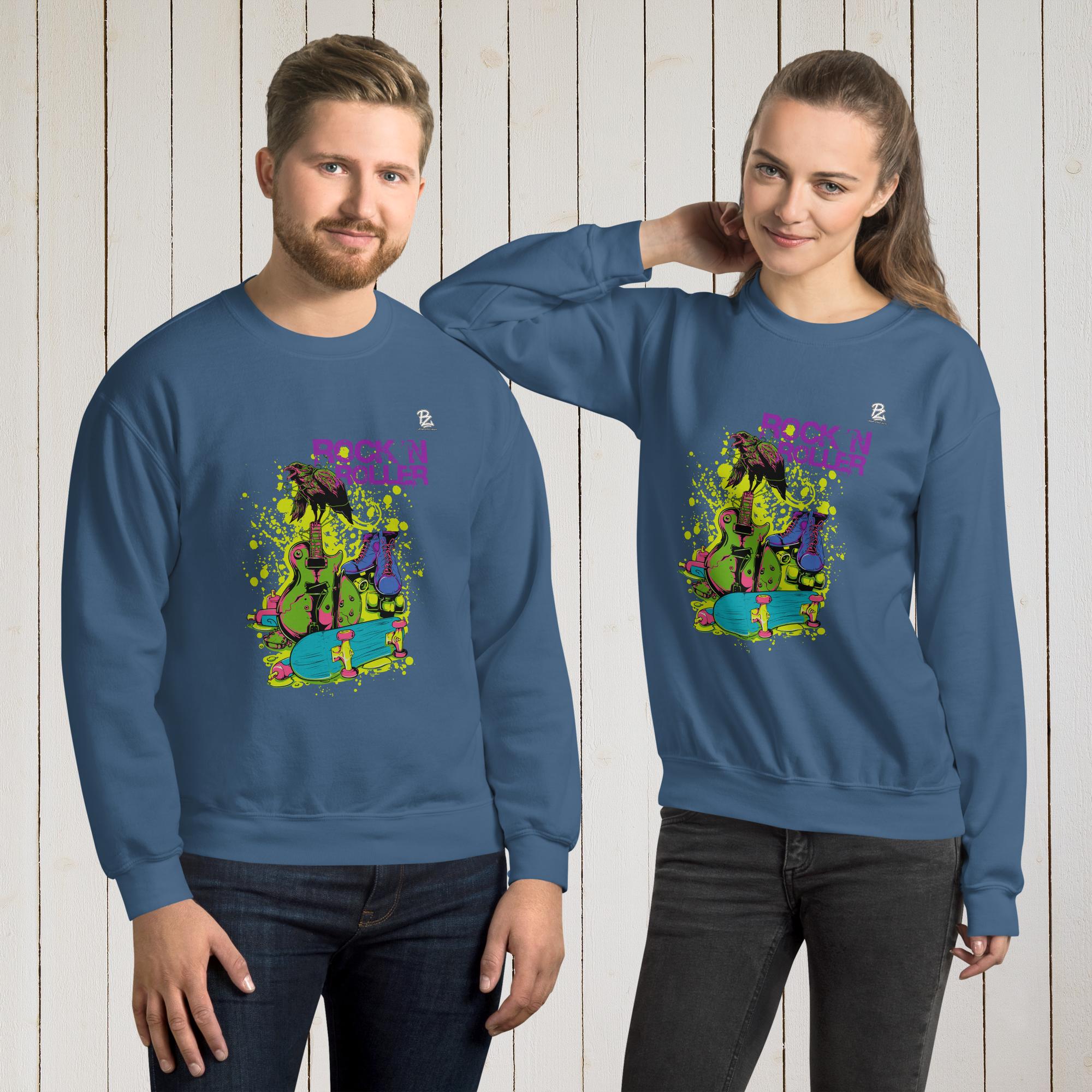 Sudadera unisex Rock and roller – Sudaderas Vista lateral