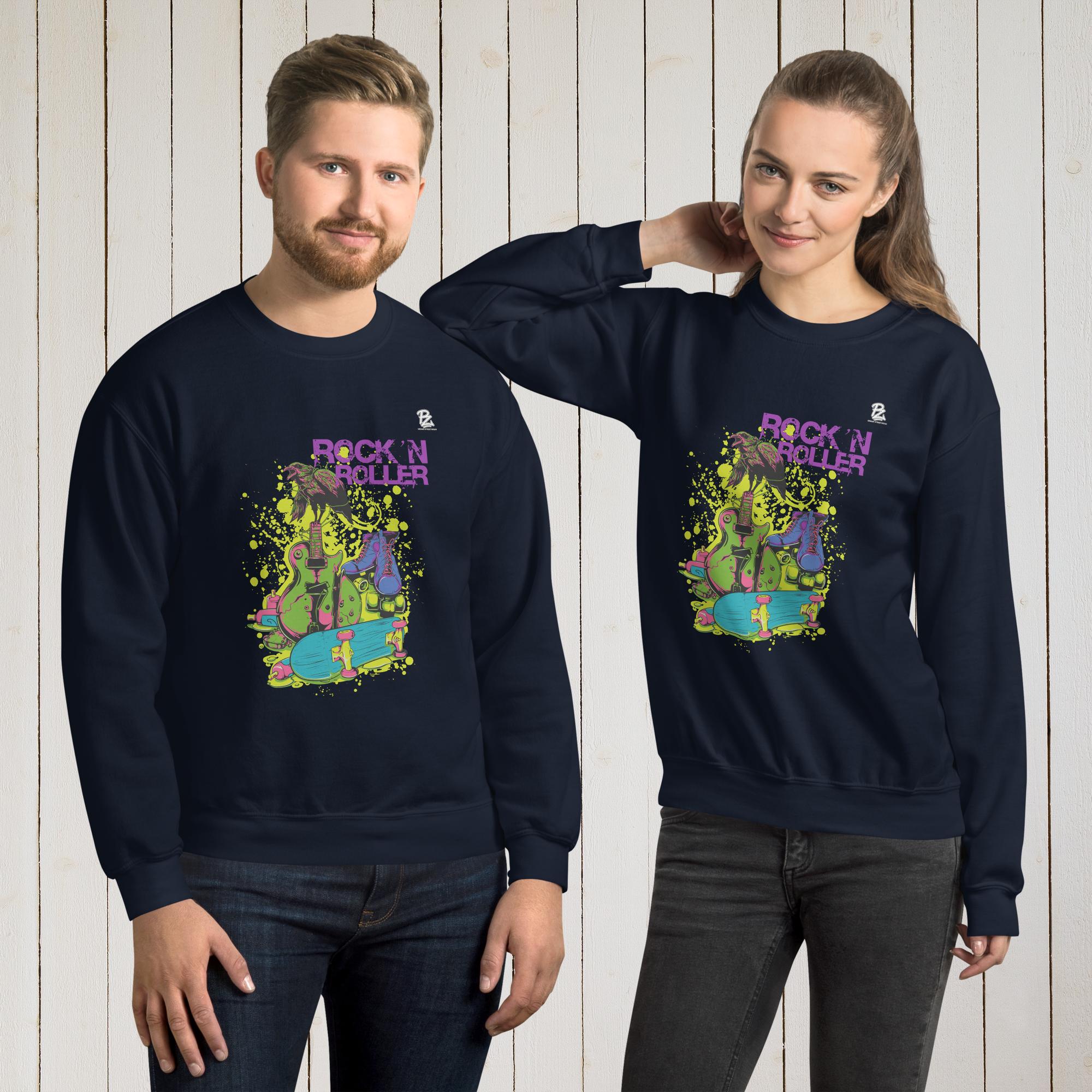 Sudadera unisex Rock and roller – Sudaderas Vista 5