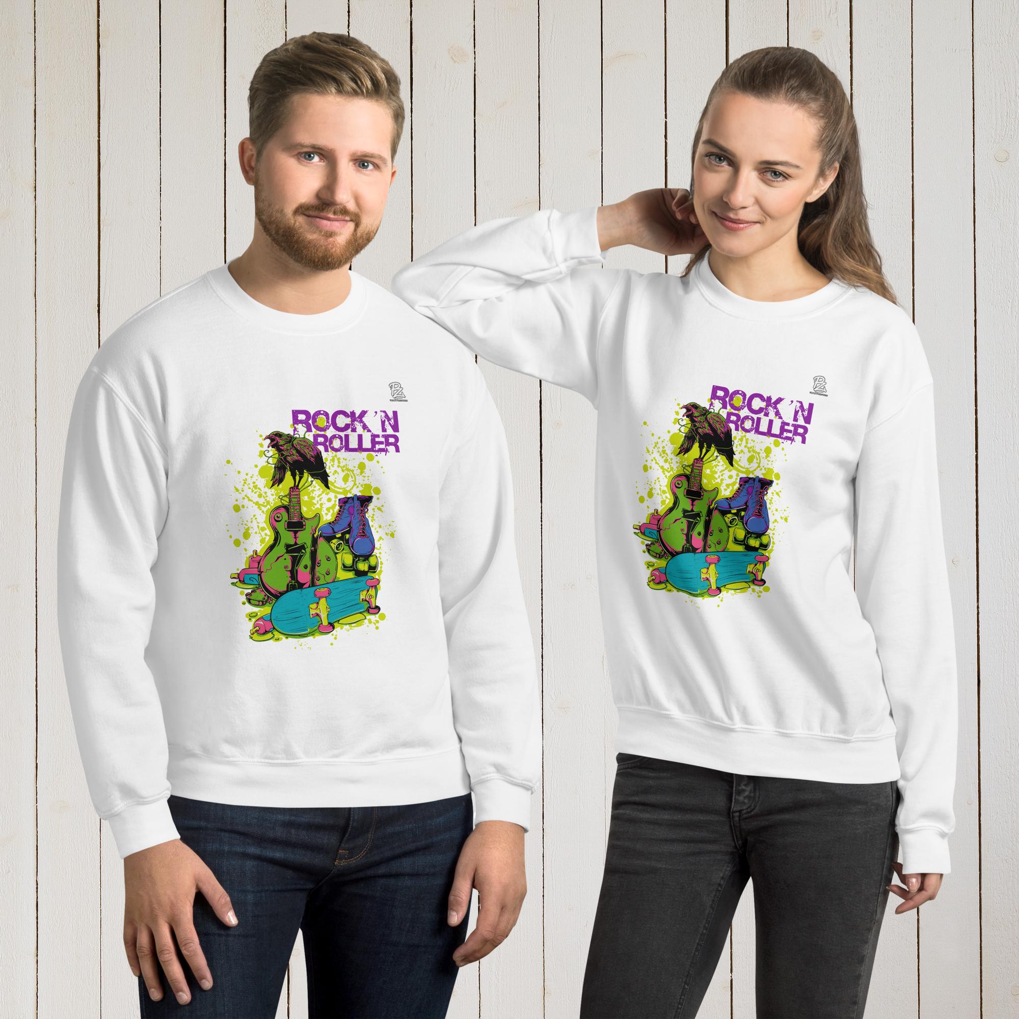 Sudadera unisex Rock and roller – Sudaderas Vista trasera