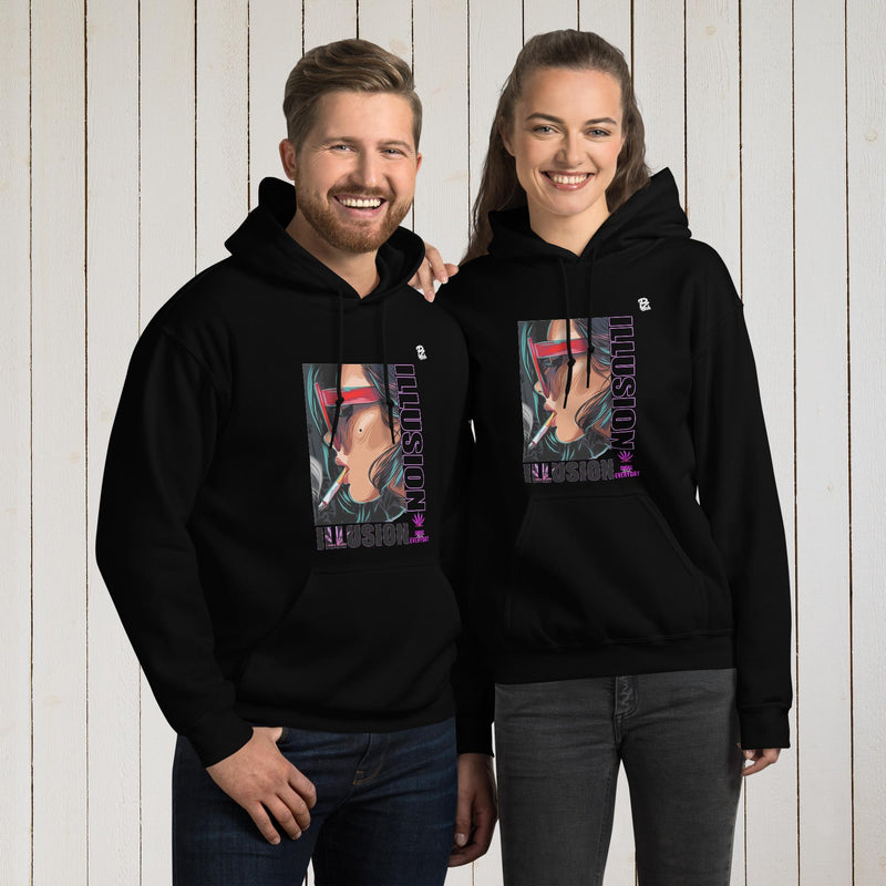 Sudadera con capucha unisex, illusion – Sudaderas Vista trasera