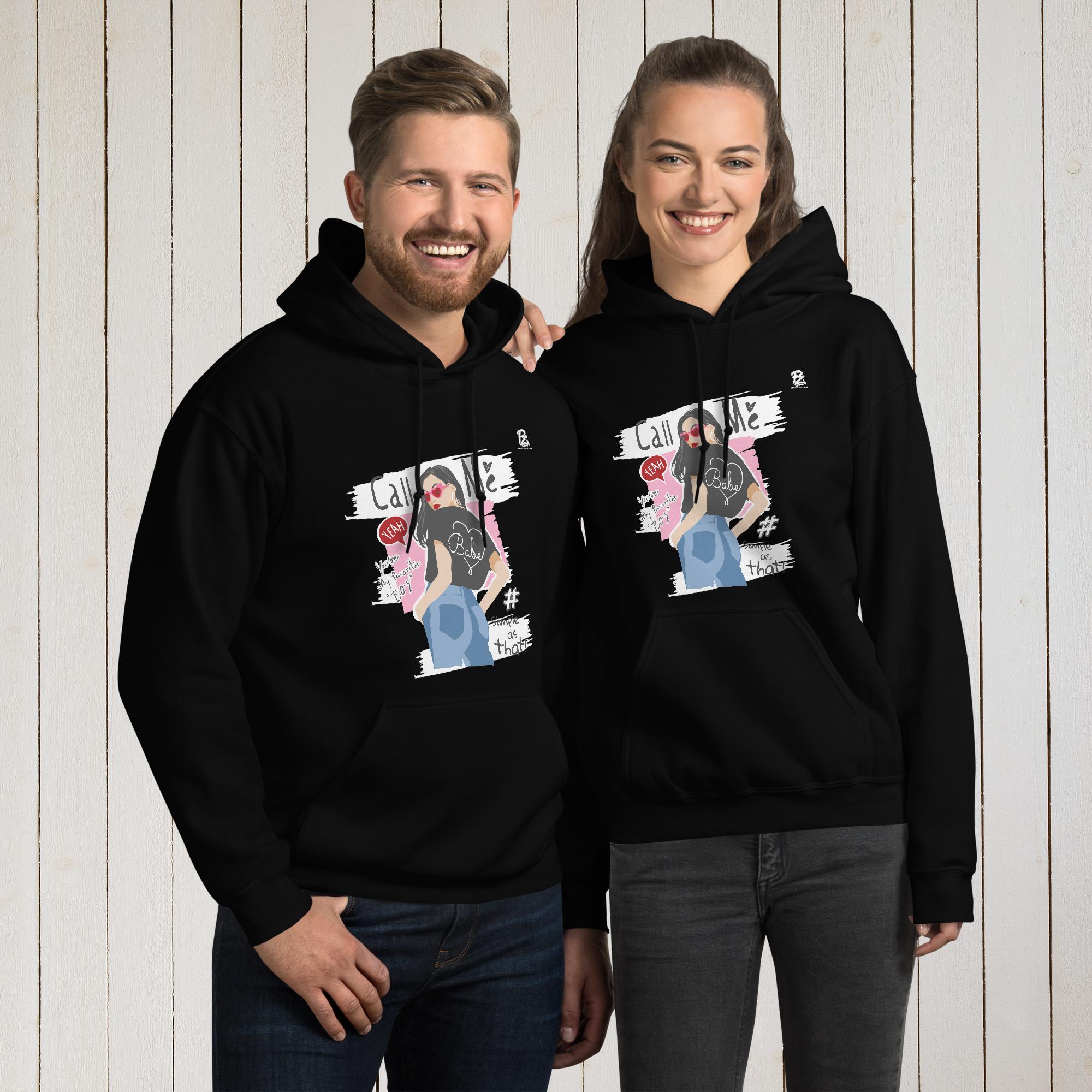 Sudadera con capucha unisex Call Me – Sudaderas Vista trasera