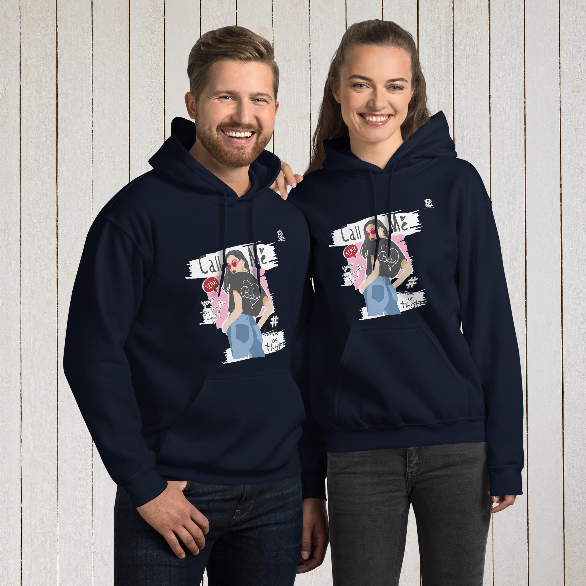 Sudadera con capucha unisex Call Me – Sudaderas Vista lateral