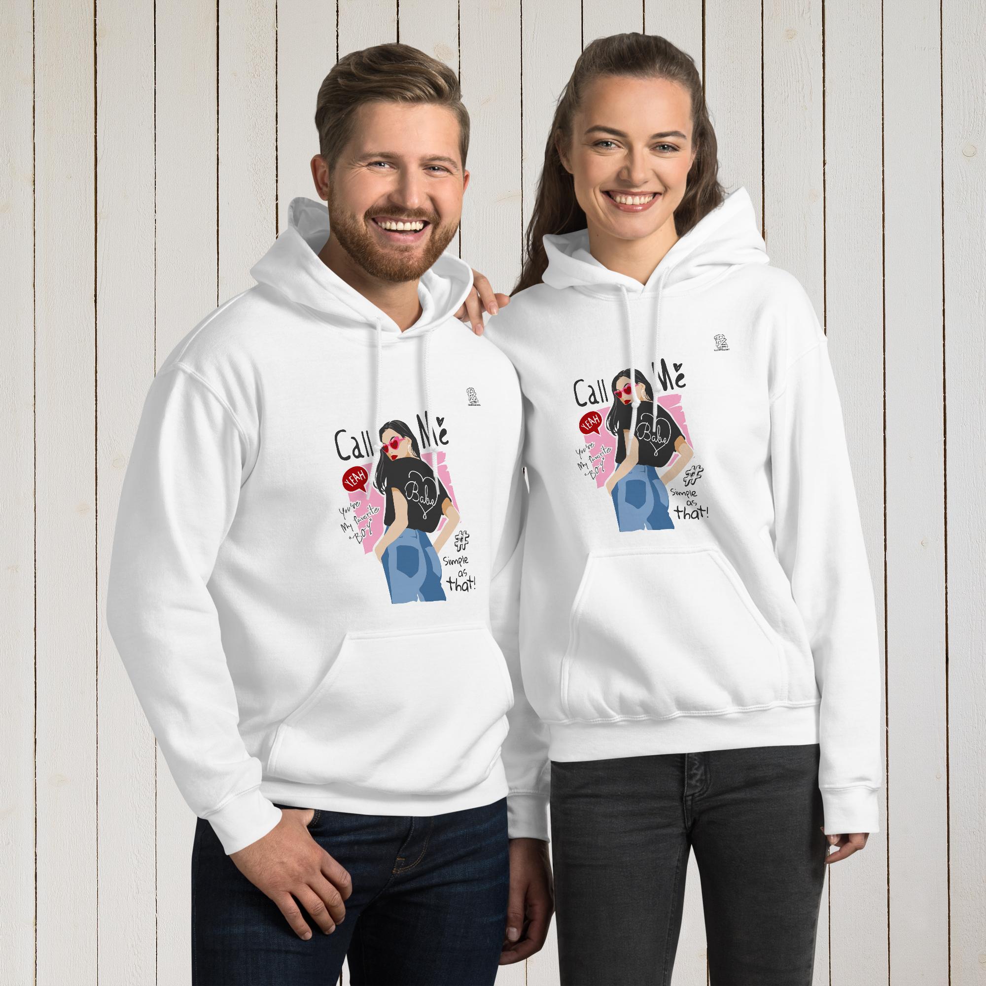 Sudadera con capucha unisex Call Me – Sudaderas Vista frontal