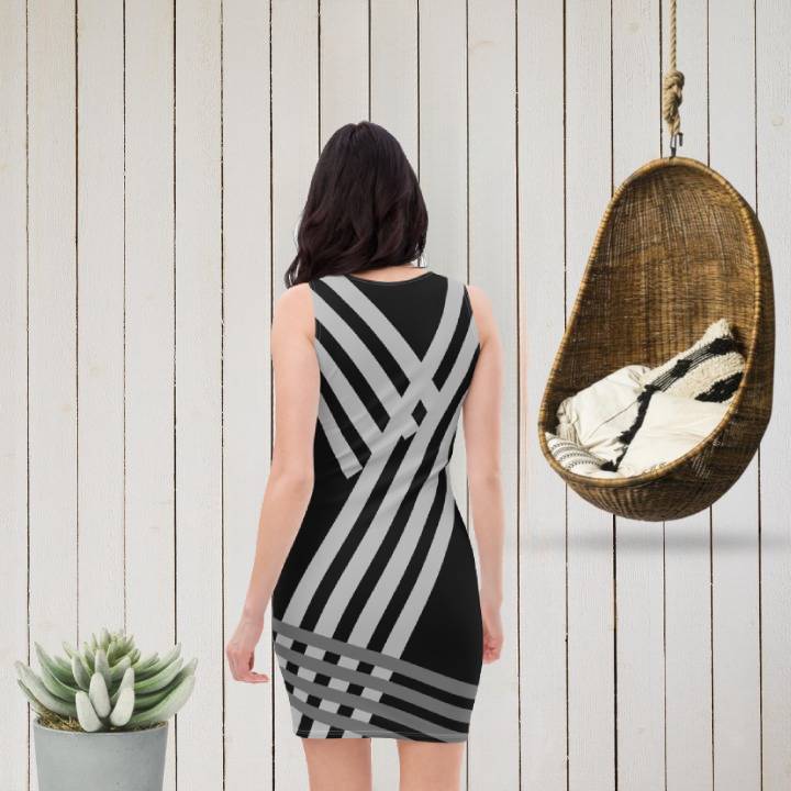 Vestido ajustado Hello negro – Vestidos Vista lateral