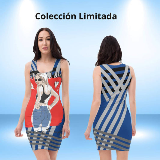 Hello blue fitted dress