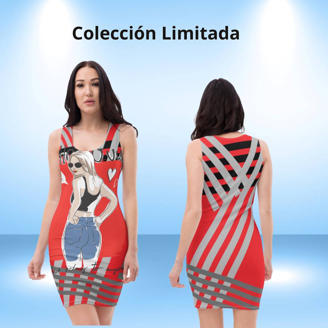 Vestido ajustado Hello rojo – Vestidos Vista frontal