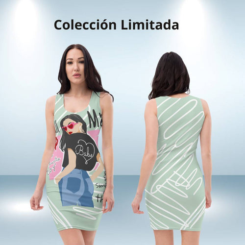 Vestido ajustado chic Call Me verde – Vestidos Vista frontal
