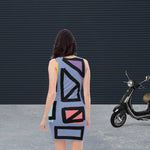 Vestido ajustado psychedelic violeta – Vestidos Vista lateral