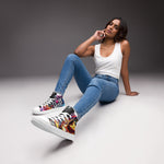Zapatillas de lona de caña alta negras para mujer/ I LOVE MUSIC – Calzado Vista frontal