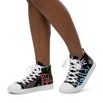 Zapatillas de lona de caña alta negra para mujer/ Graffitti line – Calzado Detalle