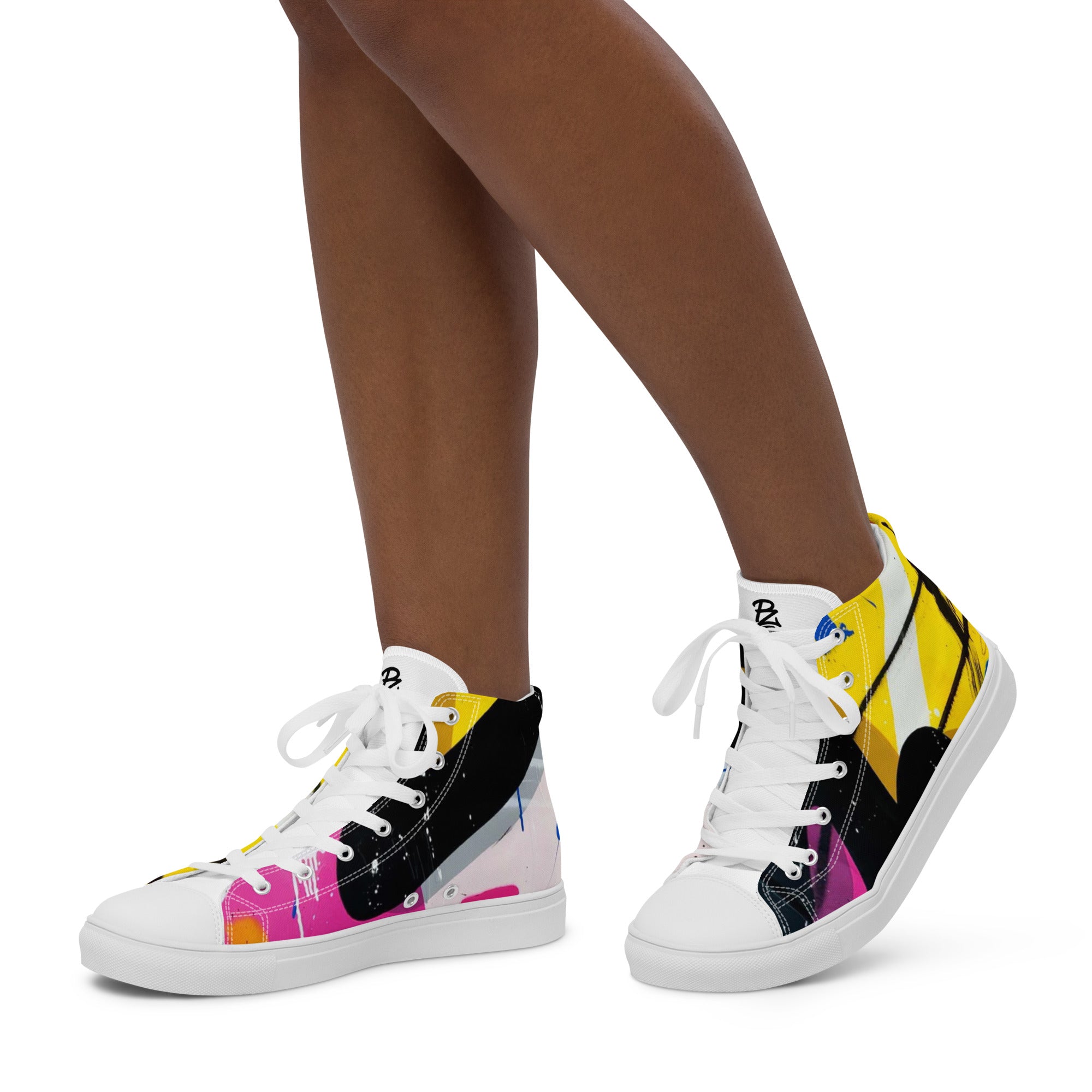 Zapatillas de lona de caña alta blanca para mujer/ Sweet Line – Calzado Detalle