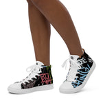 Zapatillas de lona de caña alta blanca para mujer/ Graffitti line – Calzado Detalle