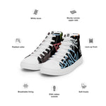 Zapatillas de lona de caña alta blanca para mujer/ Graffitti line – Calzado Vista lateral