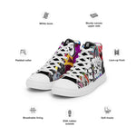 Zapatillas de lona de caña alta negra para mujer/ Graffitti – Calzado Vista lateral