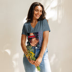 Camiseta suelta mujer cuello pico Ilusión – Camisetas Vista 5