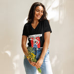 Camiseta suelta mujer cuello pico, line Hello Guys – Camisetas Vista frontal