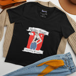 Camiseta suelta mujer cuello pico, line Hello Guys – Camisetas Vista trasera